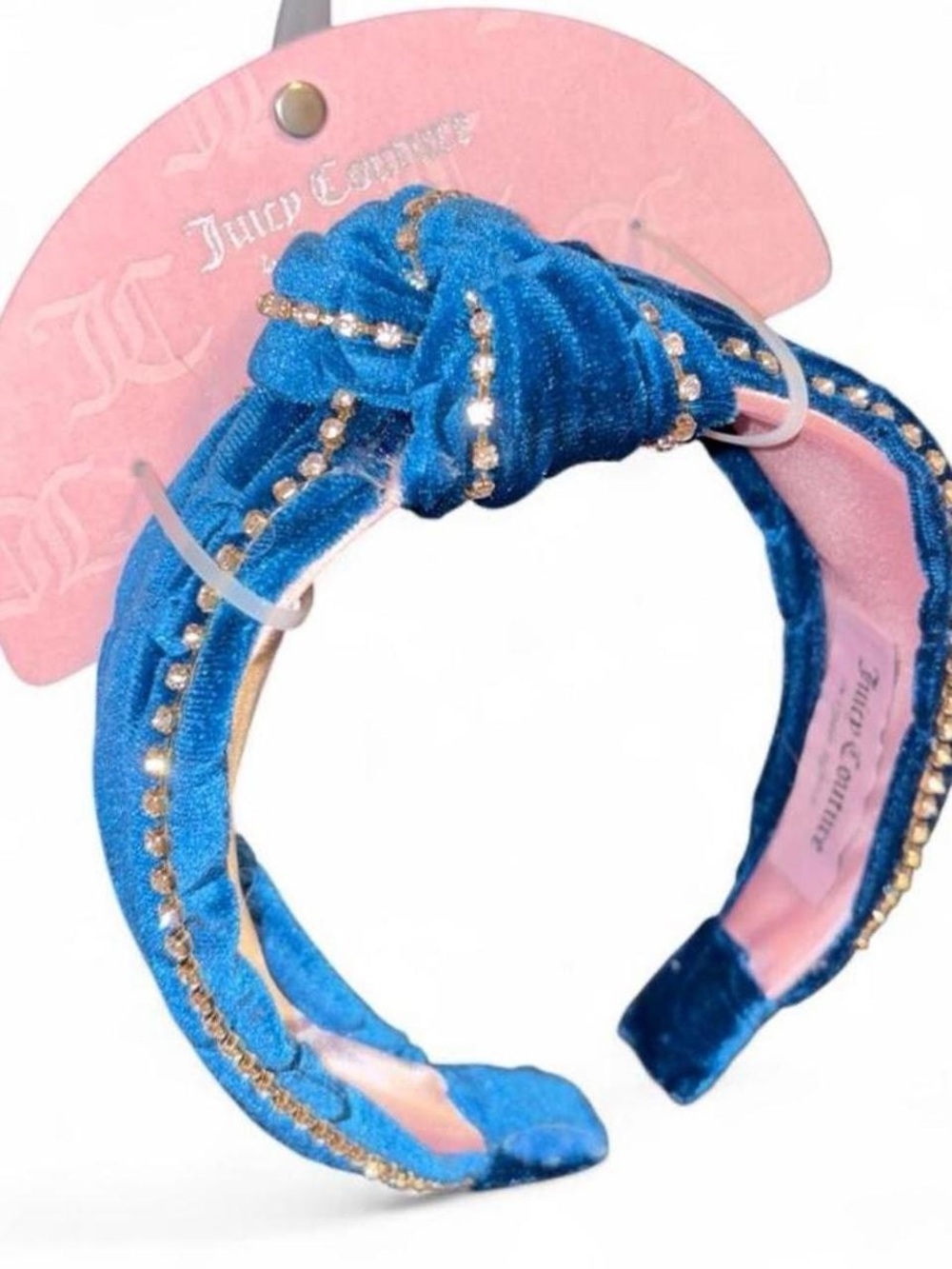 VIRAL Juicy Couture knot headband in cobalt blue luxe velour 💖✨🦋